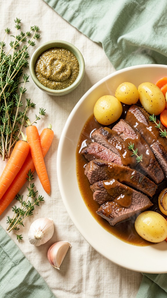 Bourbon Brown Sugar Crockpot Pot Roast, an easy crockpot dinner recipe