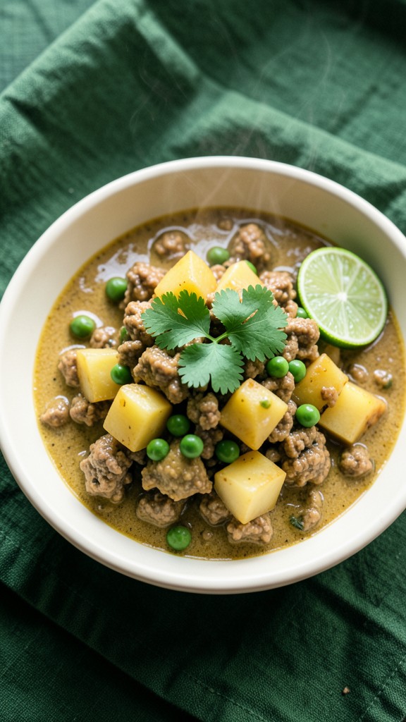 Creamy Coconut Curry Ground Beef with Warm Spices, an easy crockpot dinner recipe
