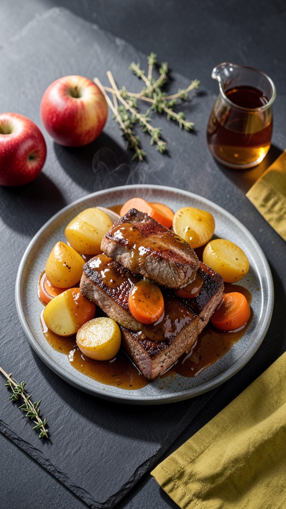 Crockpot Apple Cider Pork Chop Pot Roast, an easy crockpot dinner recipe