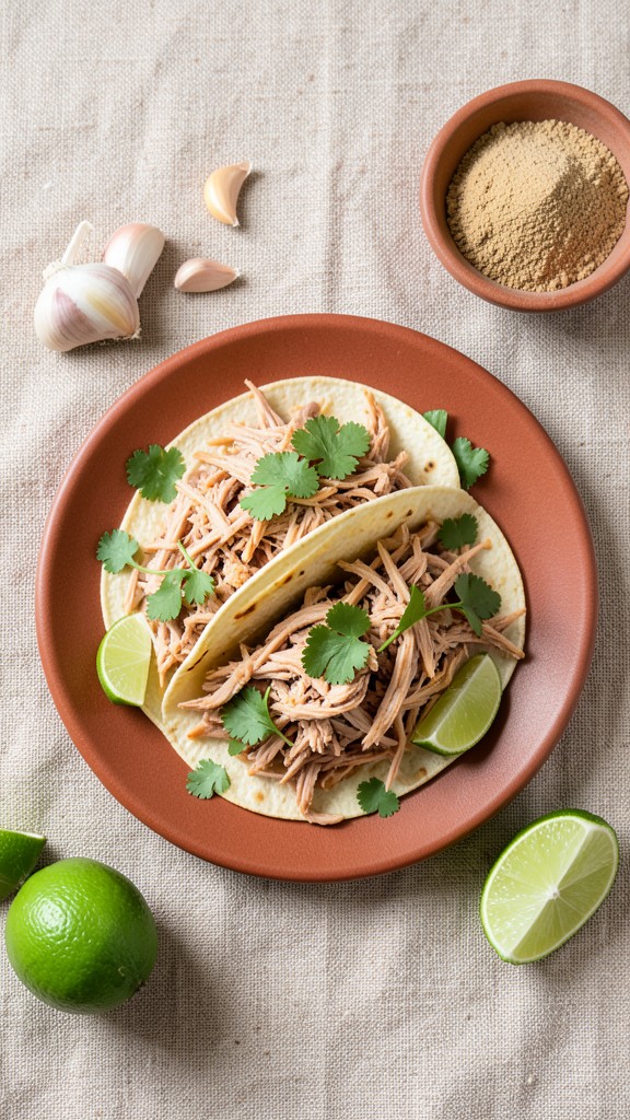 Crockpot Cilantro Lime Shredded Turkey Tacos, an easy crockpot dinner recipe