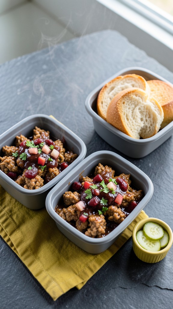 Crockpot Smoky Cranberry Apple Turkey Sloppy Joes, an easy crockpot dinner recipe