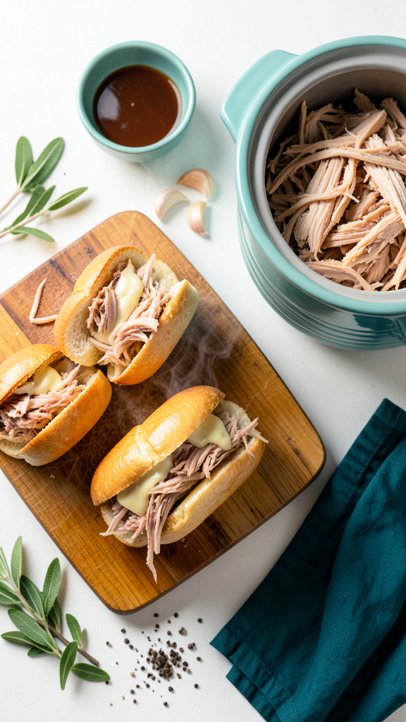 Slow Cooker Garlic Sage Turkey Sliders